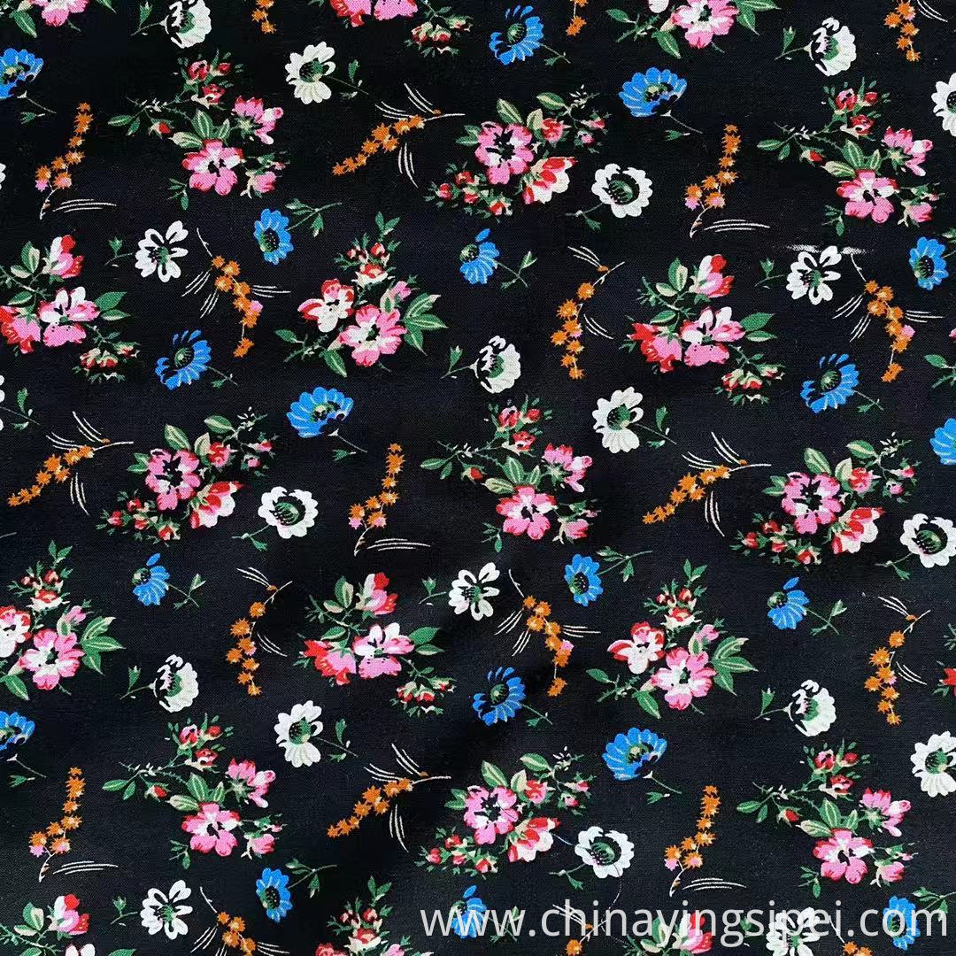 Original 105gsm elegant flower print 100% rayon fabric for dress 30s